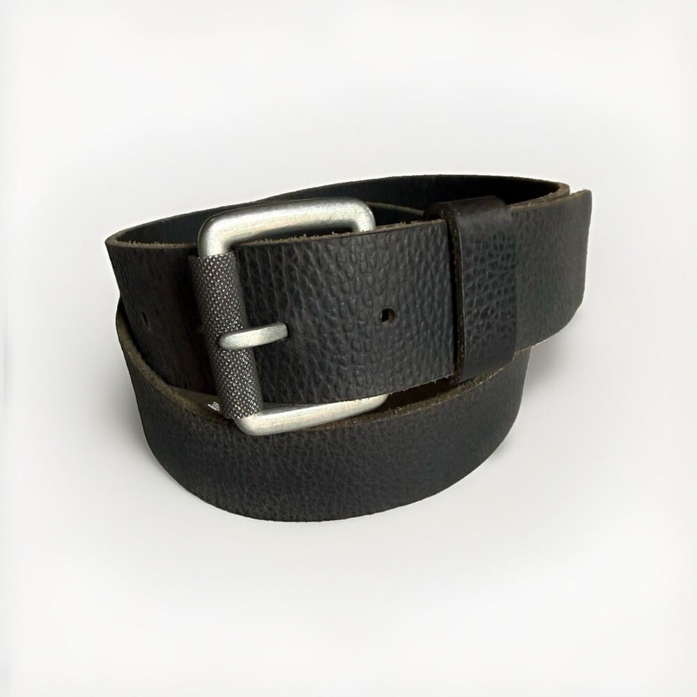 Clark’s Dark Brown Textured Leather Roller Buckle Belt 34